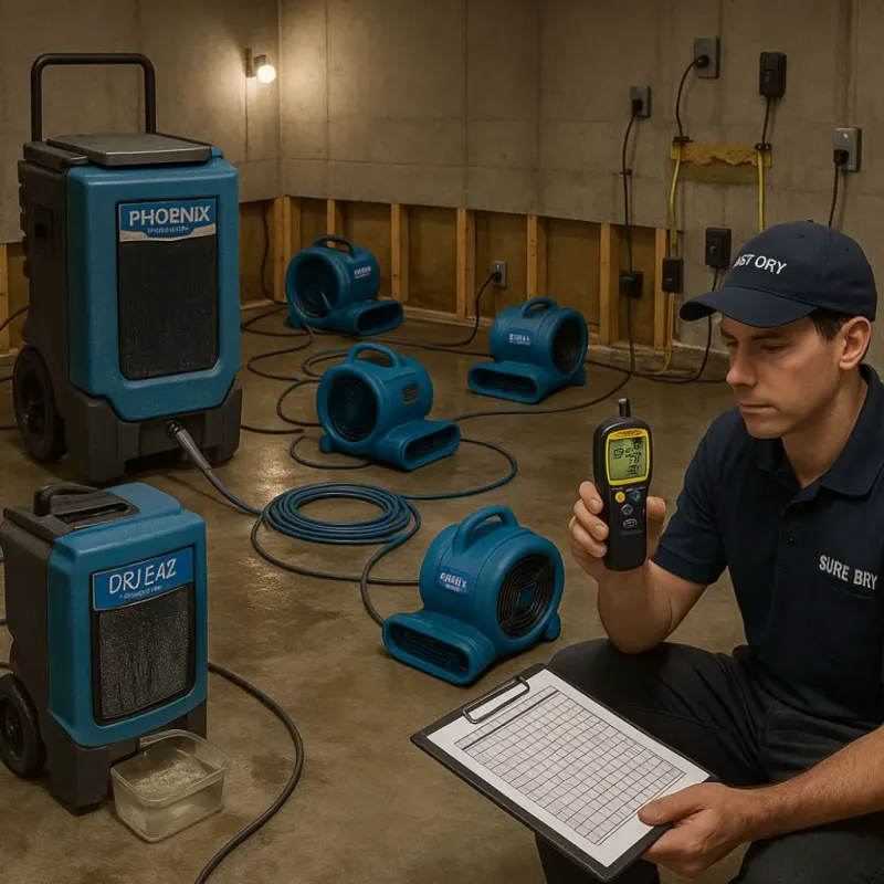 Structural Drying and Dehumidification process in Taneytown, MD